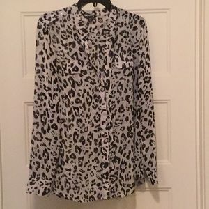 EXPRESS CHEETAH BLACK & WHITE BLOUSE